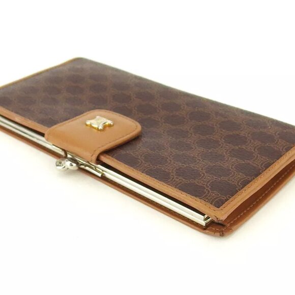 CELINE wallet macadam beige PVC ?~ leather Authentic USED - Picture 4 of 9